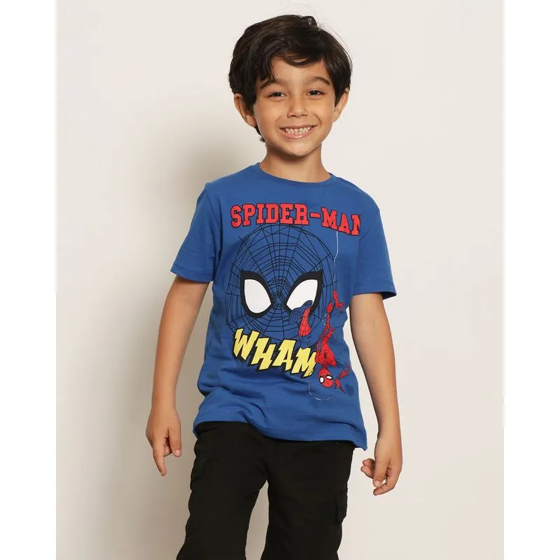 Camiseta Infantil Menino Marvel Homem Aranha Manga Curta Azul 4
