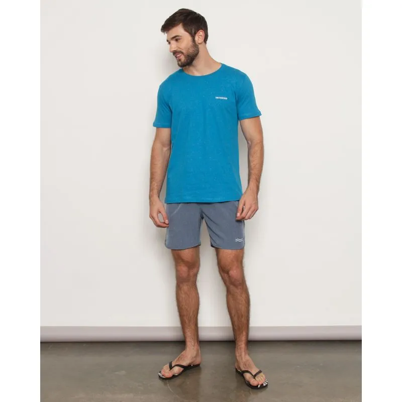 Bermuda Masculina Surf Reta Com Cordão Azul P