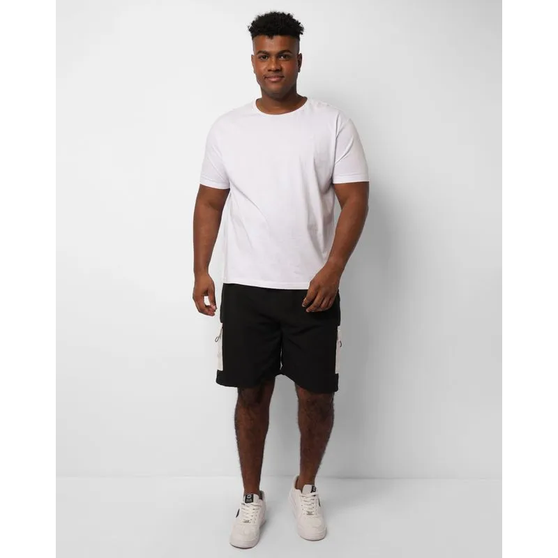 Bermuda Plus Size Masculina Bolso Cargo Preto G3