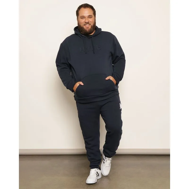 Calça Moletom Plus Size Masculina Peluciada Jogger Marinho G3