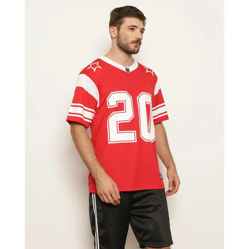 Camiseta Masculina Esportiva Dry Fit Estampa Manga Curta Vermelha GG