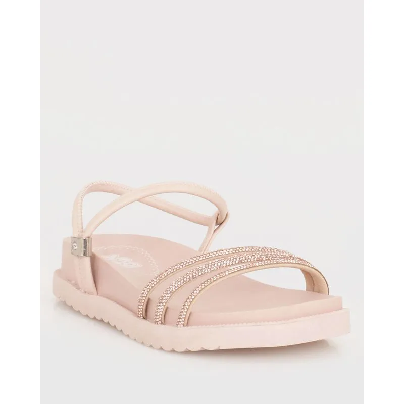 Sandália Infantil Com Tiras De Brilho Rosa 28