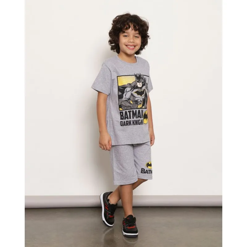 Bermuda Infantil Moletinho Estampa do Batman Cinza 8