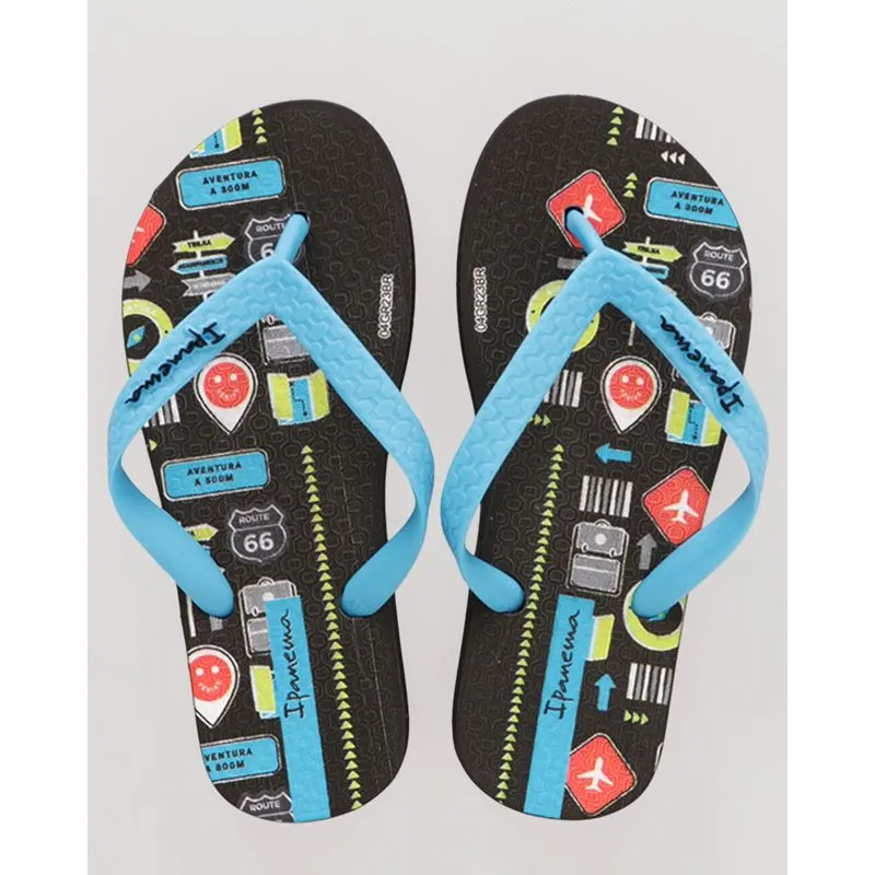 Chinelo Ipanema Infantil Estampado Preto 33/34