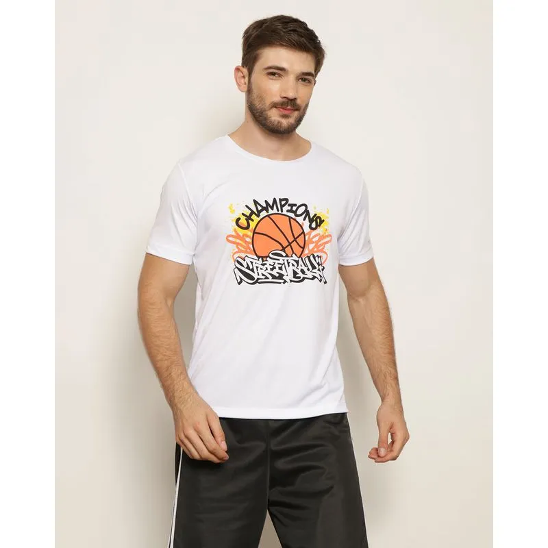 Camiseta Esportiva Masculina Estampa Manga Curta Branca G