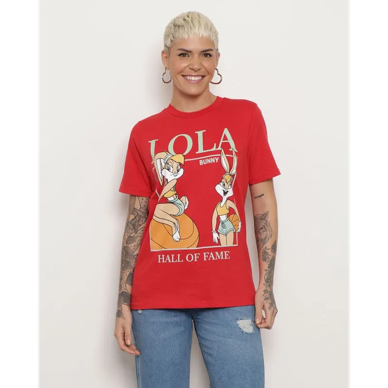 Camiseta Feminina Manga Curta Warner Estampa Lola Vermelha P