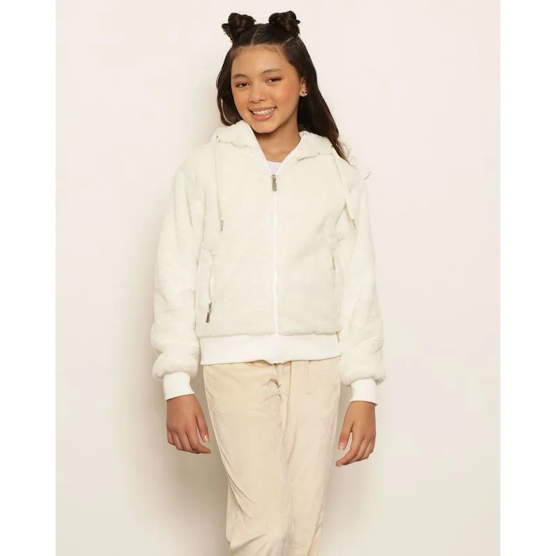 Jaqueta Juvenil Pelinho Com Capuz Off White 10