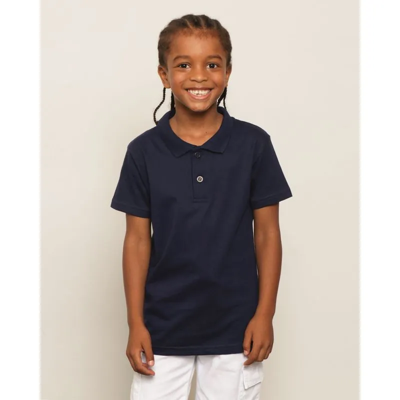 Camisa Polo Infantil Manga Curta Marinho 8