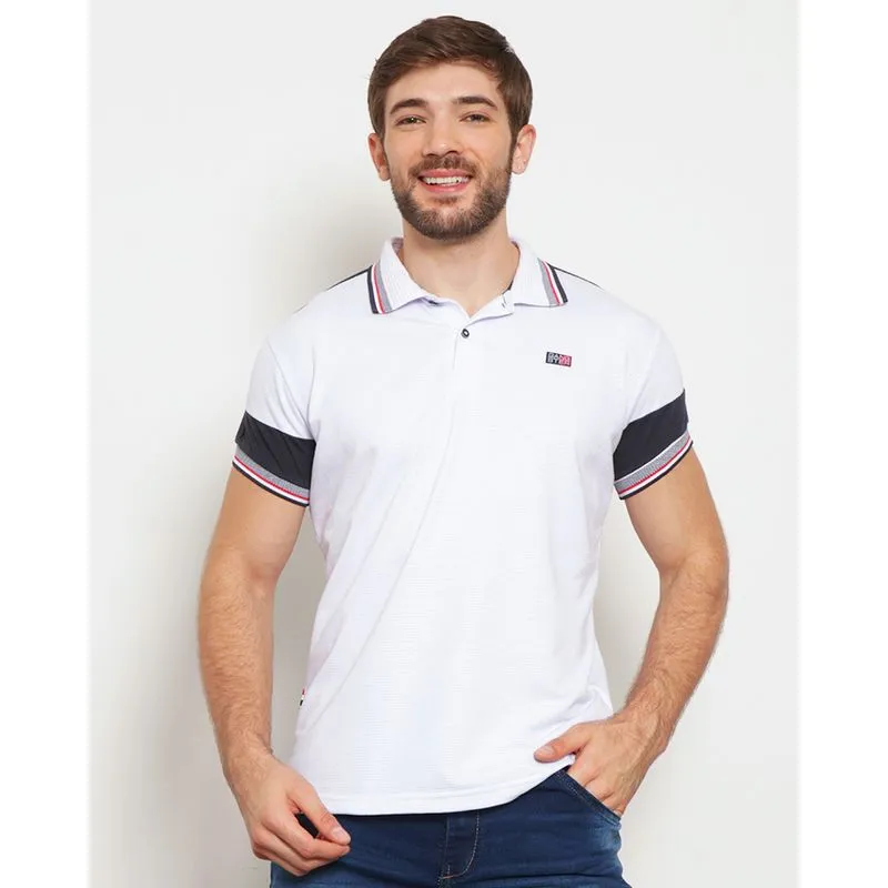 Camisa Polo Gangster Com Recortes Manga Curta Branca M