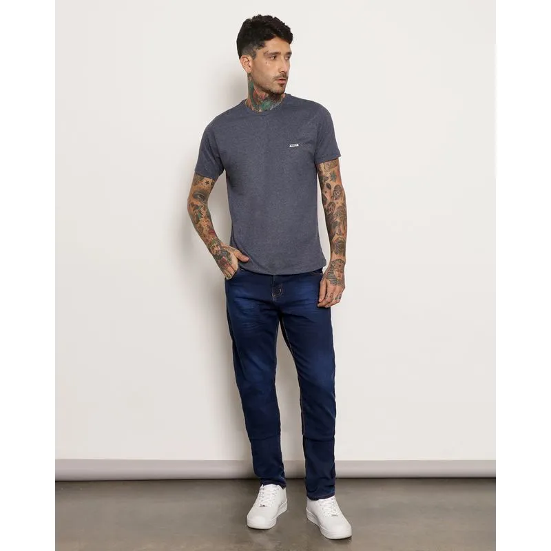 Calça Jeans Masculina Slim Basica Azul 44