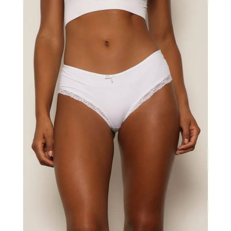 Calcinha Feminina Biquíni Com Renda Branca G