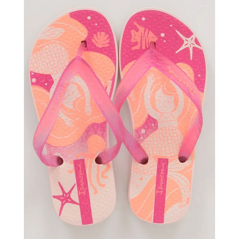Chinelo Infantil Ipanema Estampa Sereia Rosa 29/30