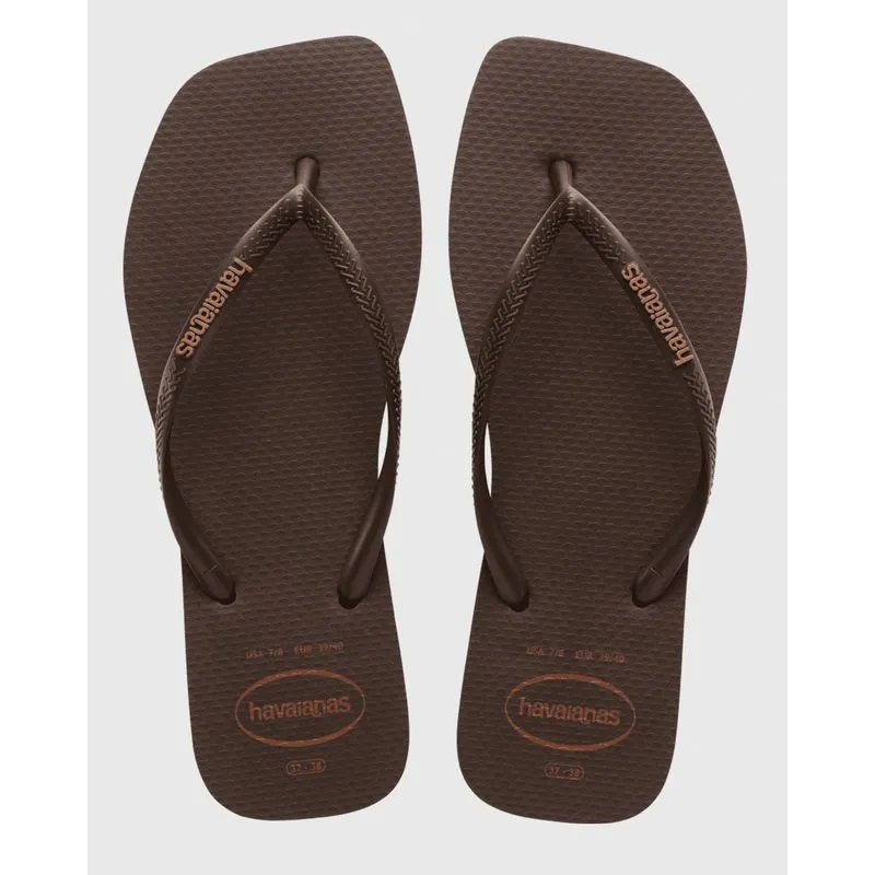 Chinelo Havaianas Feminino Slim Square Marrom 37/38