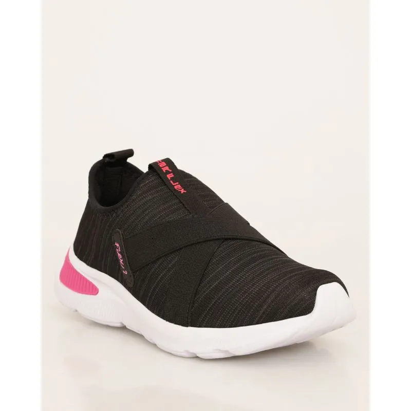 Tênis Feminino Casual Recortes Com Elástico Preto 35