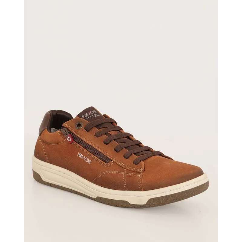 Tênis Masculino Casual Ferracini Couro Marrom 39