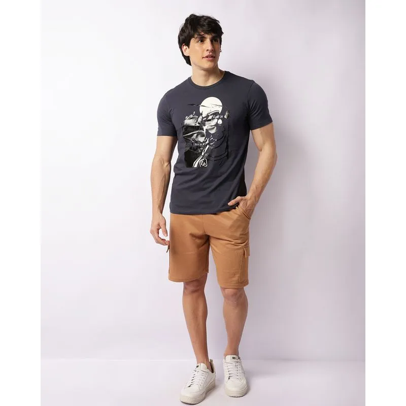 Bermuda Masculina Com Cordão Bolso Cargo Marrom M