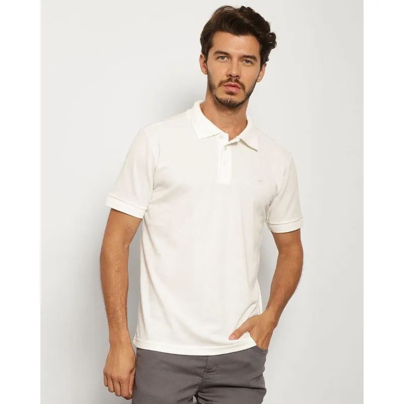 Camisa Polo Masculina Manga Curta Piquet Off White GG