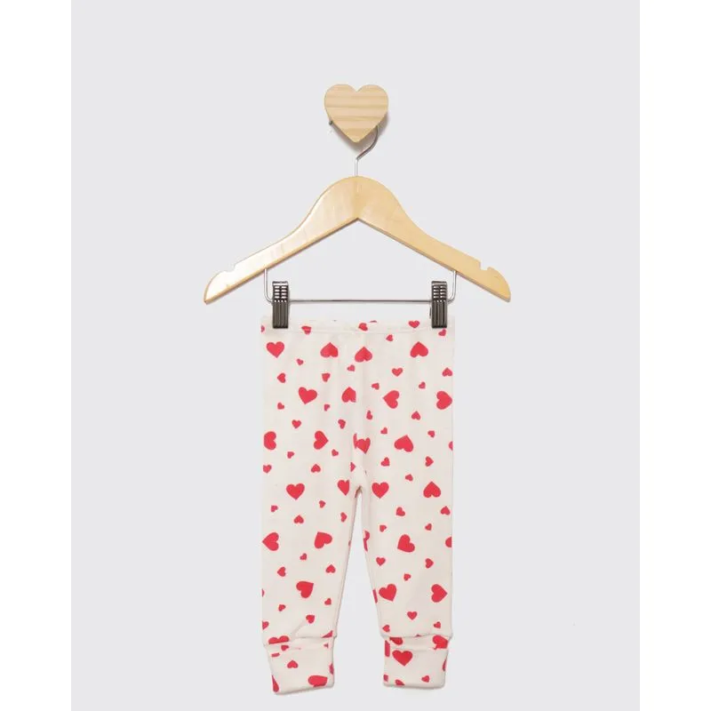 Calça Culote Bebê Com Vira Pé Estampa Sortida Off White P