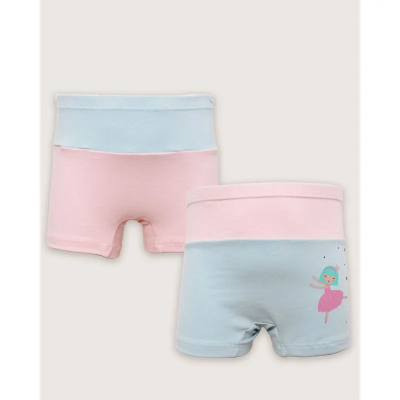 Kit 2 Calcinhas Infantil Boxer Azul E Rosa 6