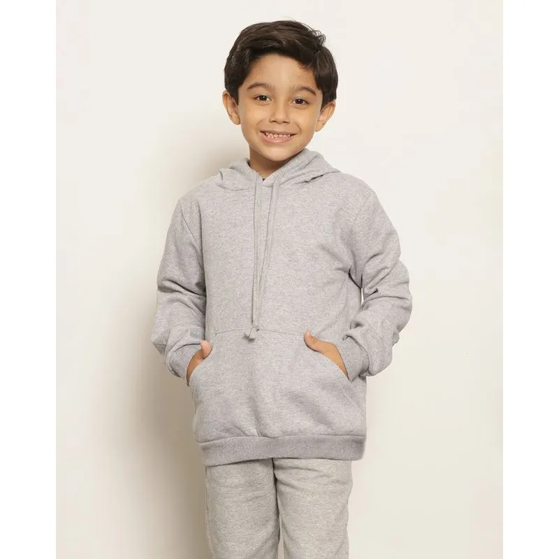 Blusão Moletom Infantil Com Capuz Cinza 8