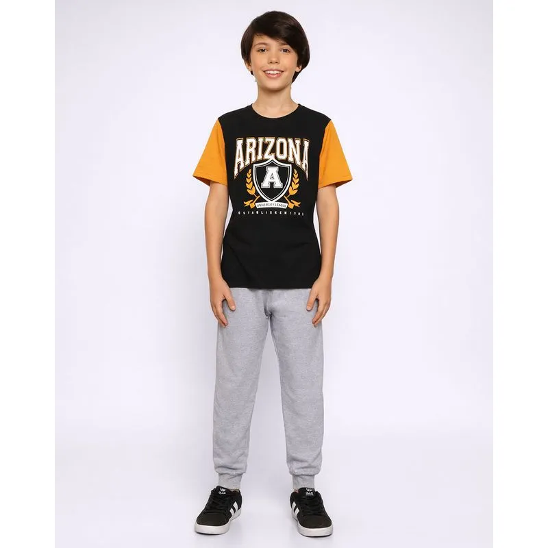 Calça Juvenil Moletom Jogger Com Bolsos Cinza 14