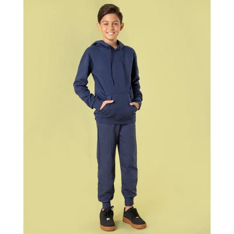 Calça Moletom Juvenil Jogger Básica Marinho 16