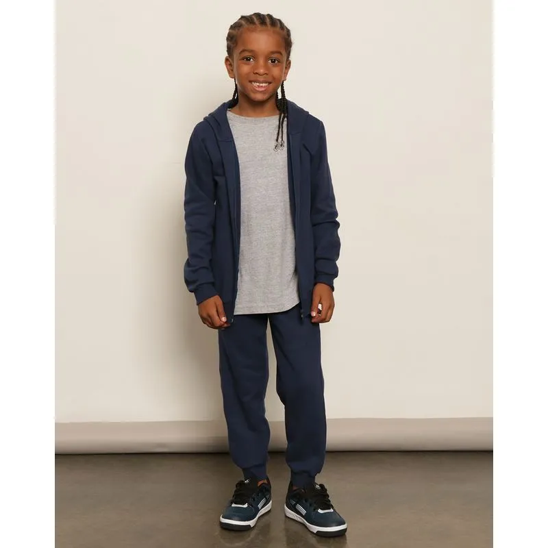 Calça Infantil Moletom Jogger Com Bolsos Marinho 4