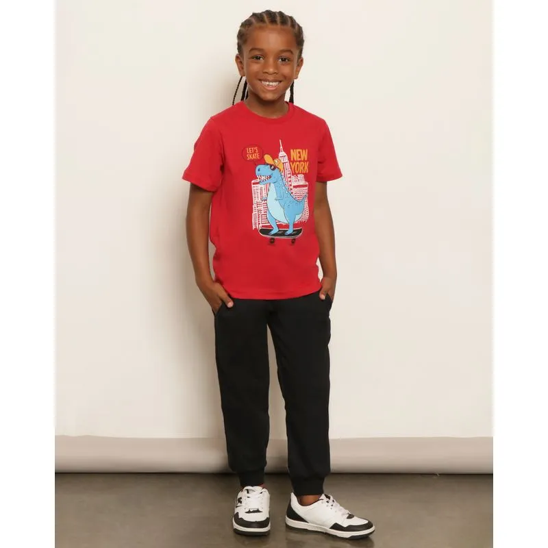 Calça Infantil Moletom Jogger Com Bolsos Preta 4