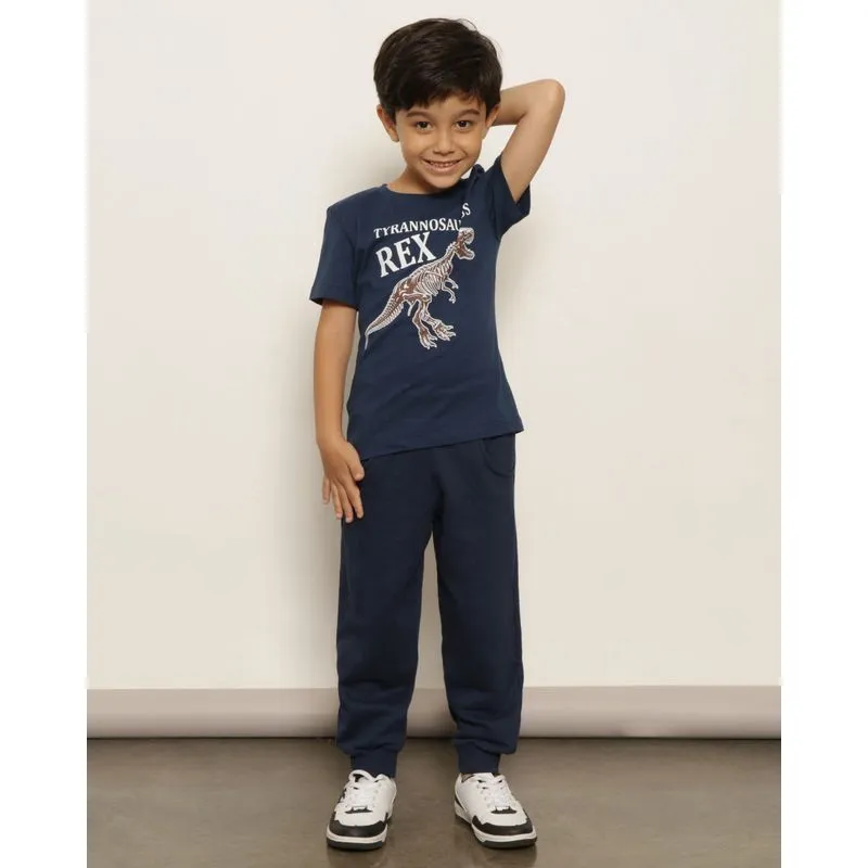 Calça Moletom Infantil Jogger Básica Marinho 4