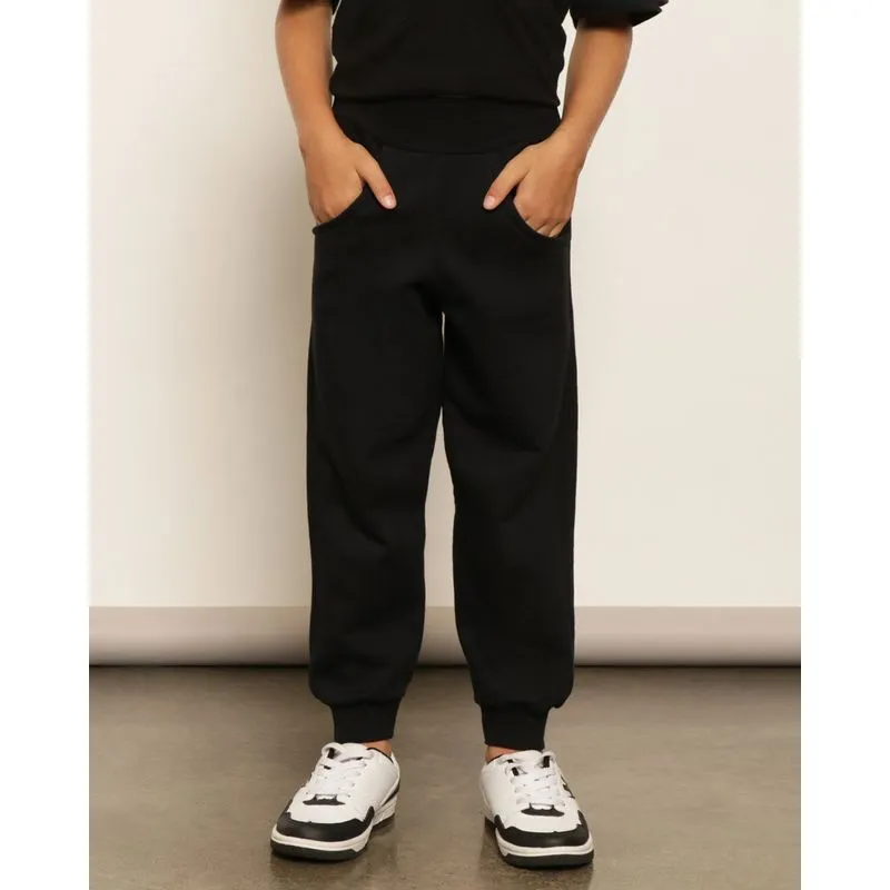 Calça Moletom Infantil Jogger Básica Preta 8