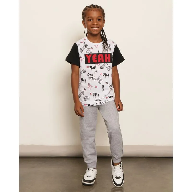 Calça Infantil Moletom Jogger Básica Cinza 8