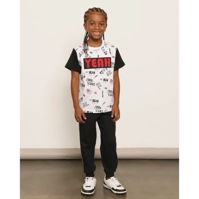 Calça Infantil Moletom Jogger Básica Preta 6
