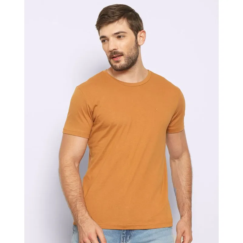 Camiseta Masculina Básica Manga Curta Marrom M