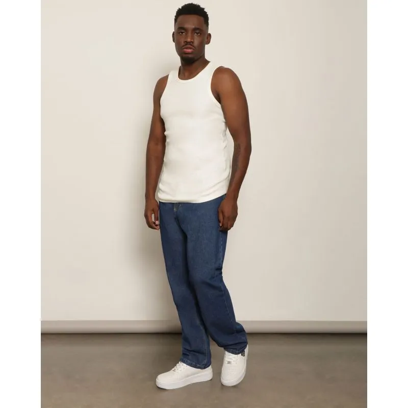Calça Jeans Masculina Reta Com Bolsos Azul 44