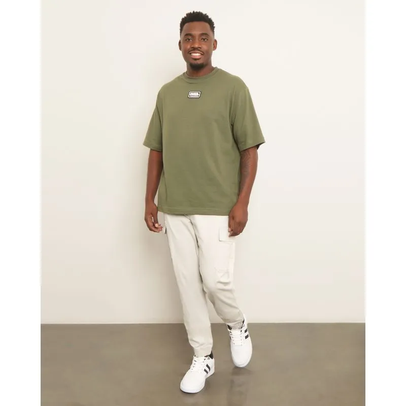 Calça Sarja Masculina Jogger Bolso Cargo Cinza Claro M