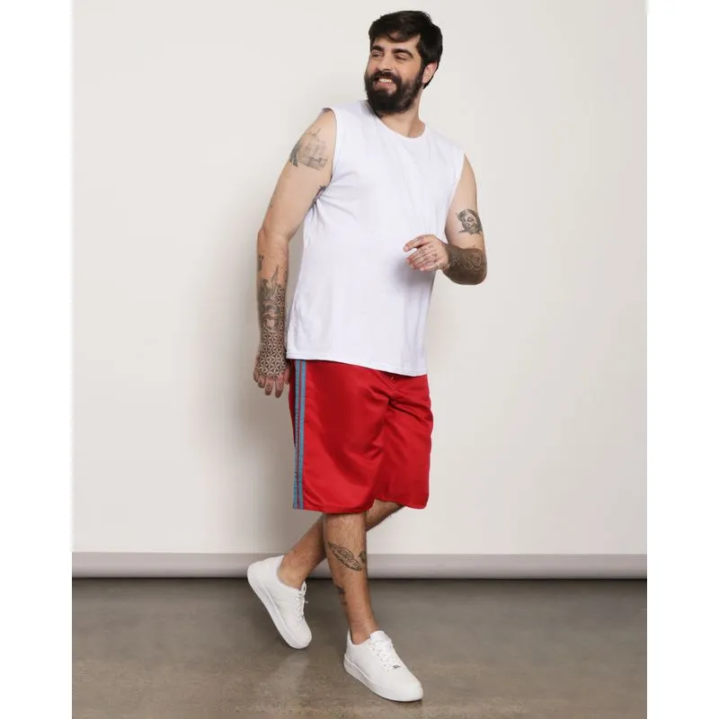 Bermuda Plus Size Masculina Com Cordão Vermelha 54
