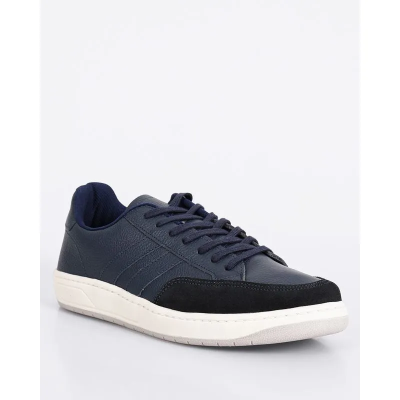 Tênis Masculino Casual Crato Recortes Camurça Azul 40