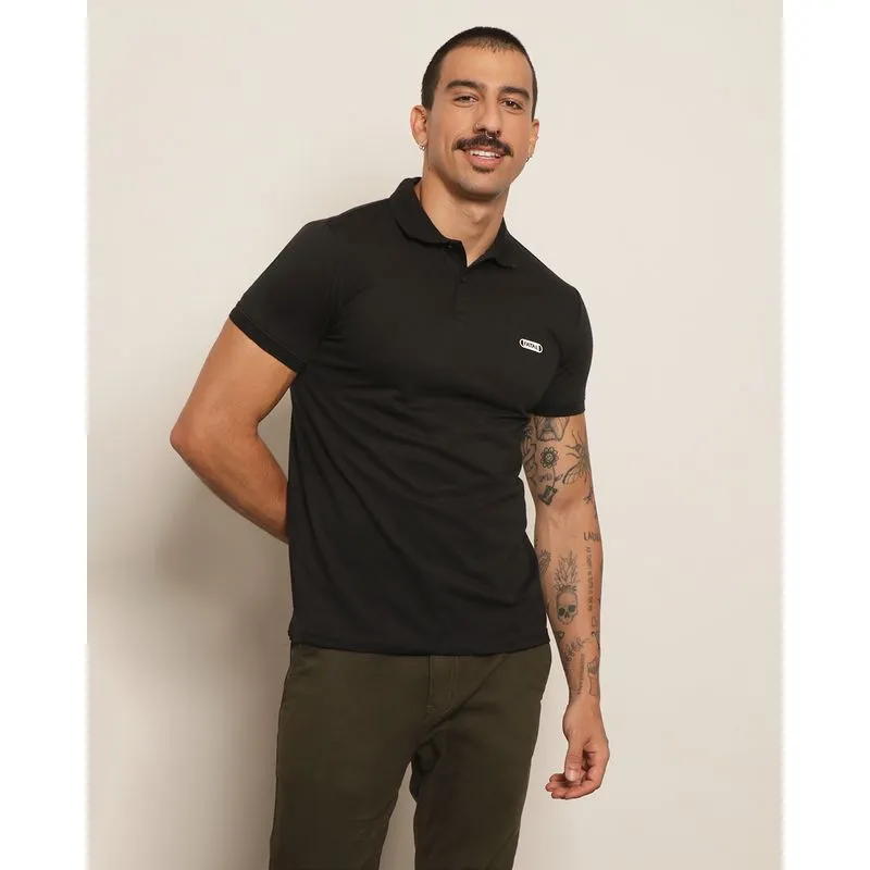 Camisa Polo Masculina Piquet Manga Curta Preta P