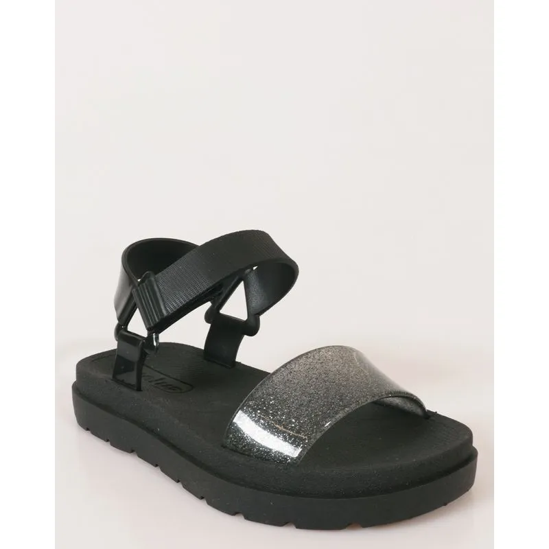 Sandália Infantil Papete Com Glitter Preta 33/34