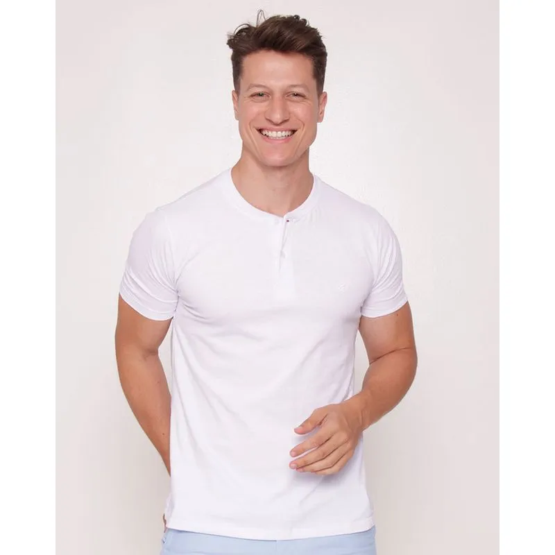 Camiseta Masculina Básica Lisa Manga Curta Gola Careca Branca G