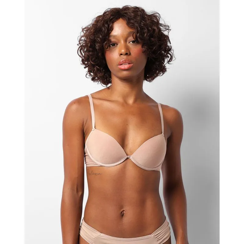 Sutiã Feminino Push Up Com Bojo Bege 46