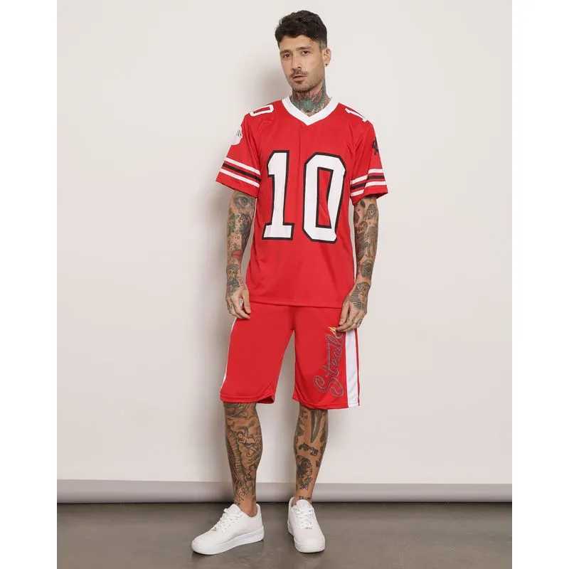 Bermuda Masculina Gangster Basquete Estampada Vermelha P