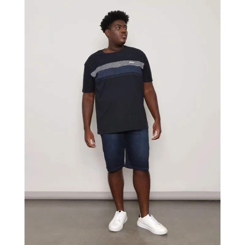 Bermuda Jeans Plus Size Masculina Com Bolsos Azul 52