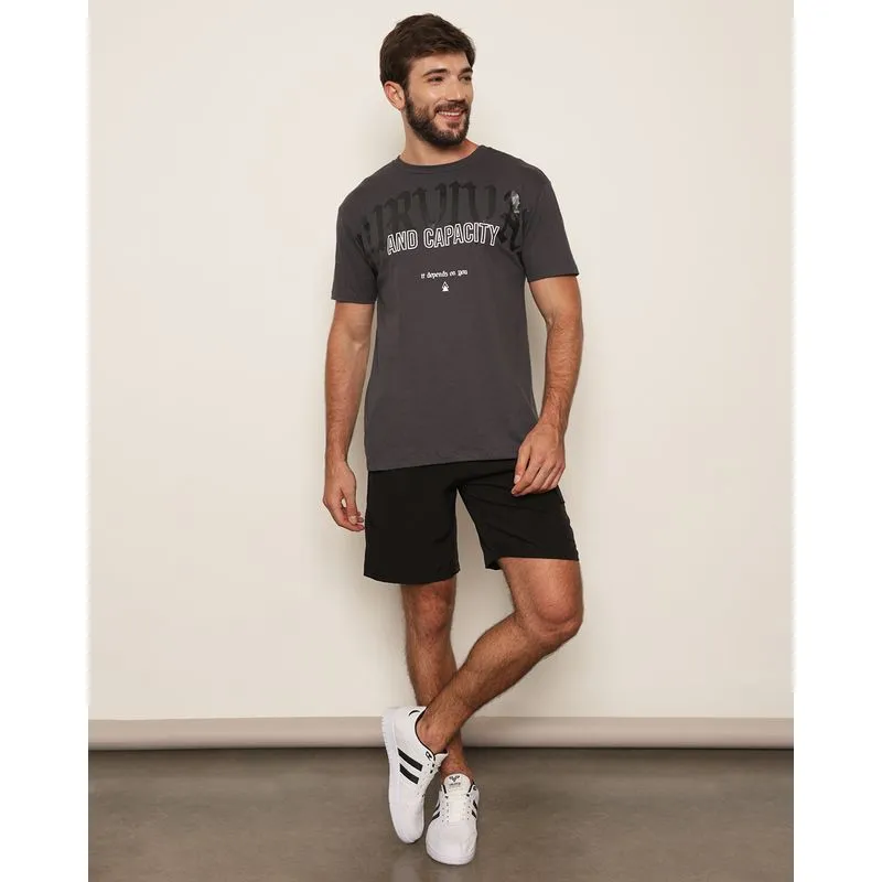 Bermuda Masculina Com Bolso Cargo Preta G