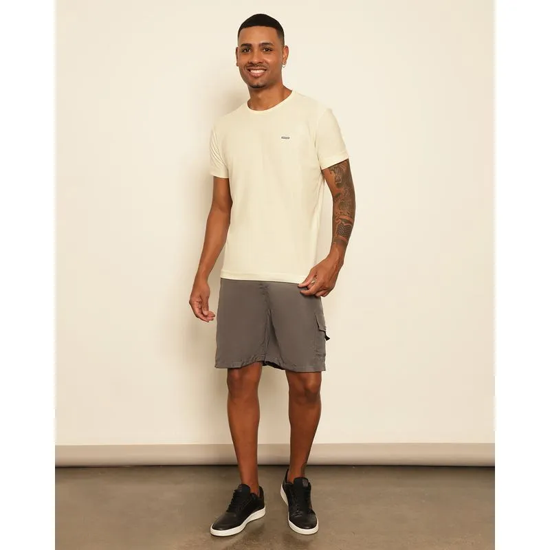 Bermuda Masculina Reta Bolso Cargo Cinza GG