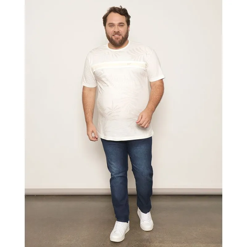 Calça Jeans Plus Size Masculina Slim Azul 56