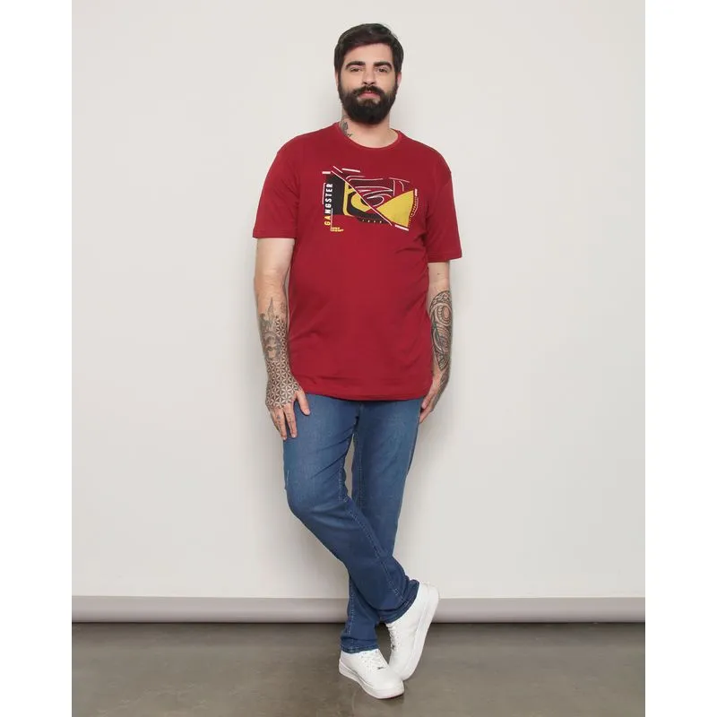 Calça Jeans Plus Size Masculina Slim com Puídos Azul 52