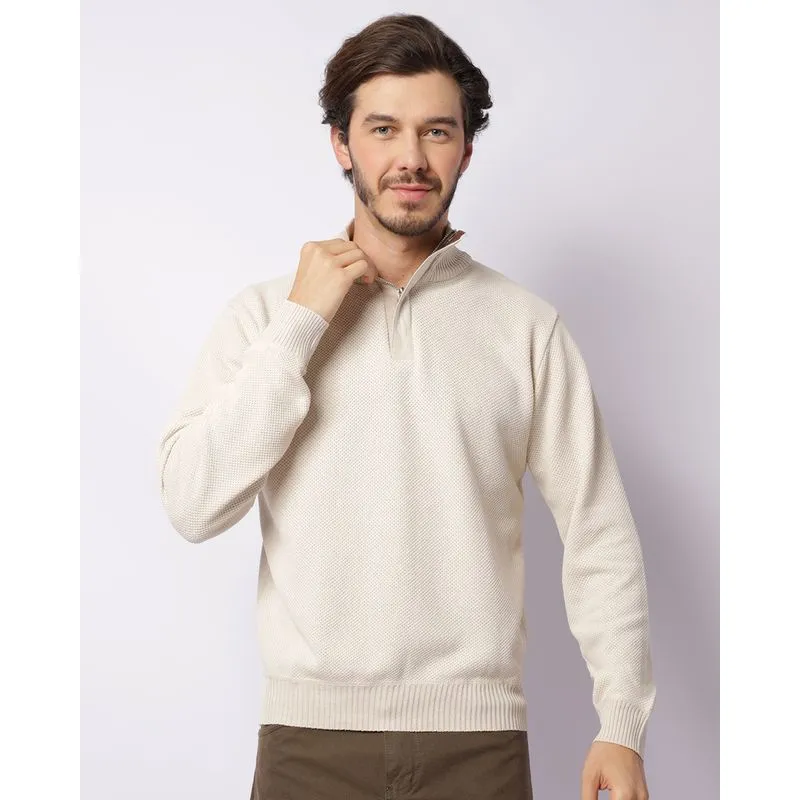 Suéter Masculino Tricô Com Zíper Off White GG