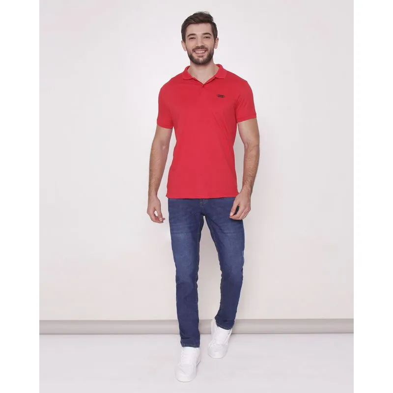 Calça Jeans Masculina Skinny Com Puídos Azul 46