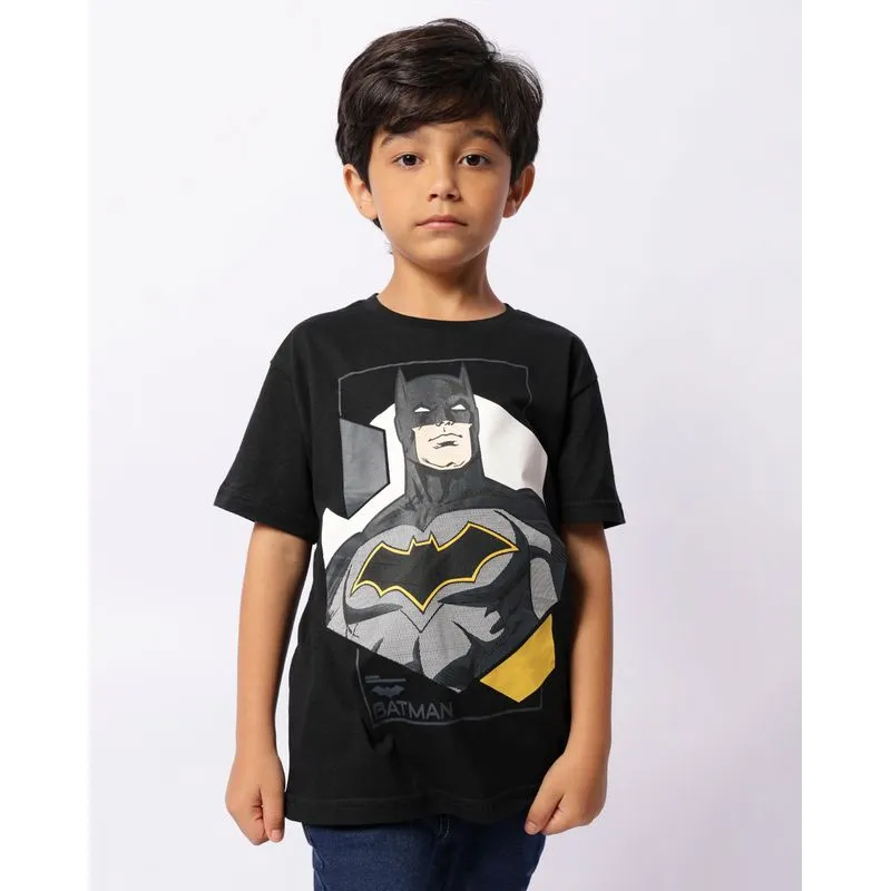 Camiseta Infantil DC Comics Batman Manga Curta Preta 8